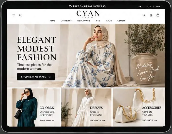Cyan Clothing — Modest Fashion (UK/USA/UAE) project showcase